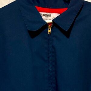 Angelica Vintage Dark Blue Jacket with Bold Red Lining